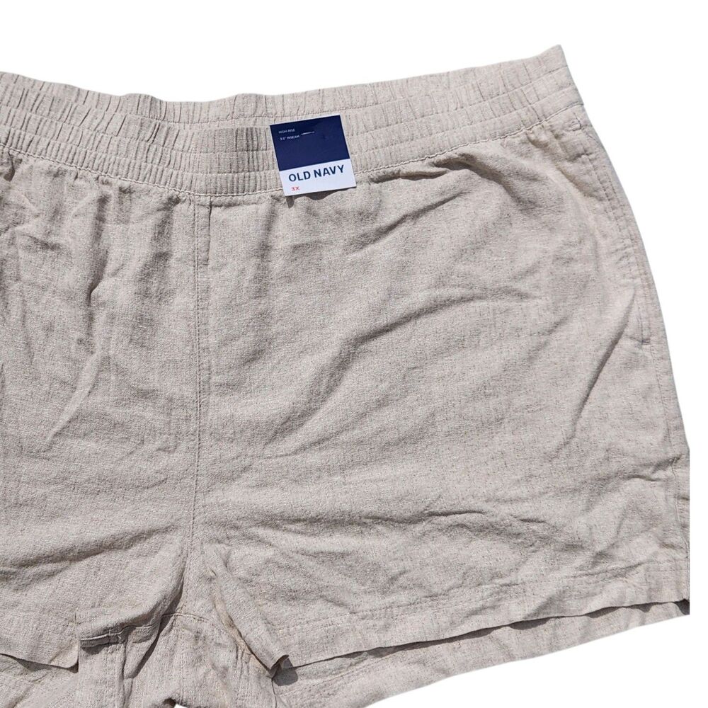 Lagenlook Old Navy Linen Blend Shorts Women’s 3X Natural Tan Capsule Wardrobe